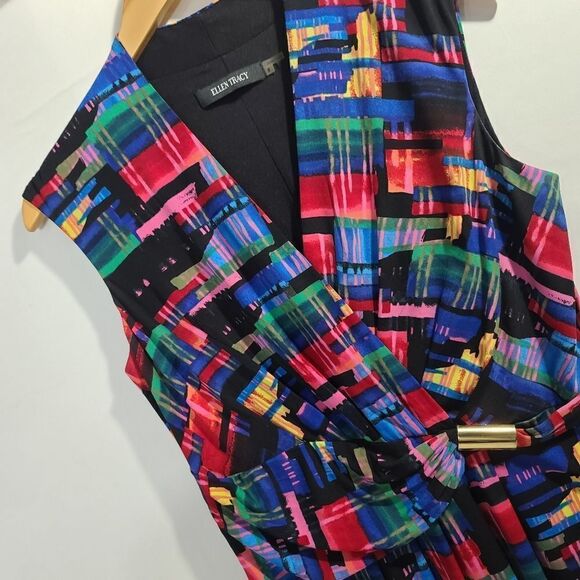 Ellen Tracy Sleeveless Sheath multi color Dress - Picture 3 of 11